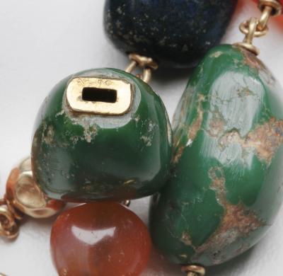 Louis Comfort Tiffany Necklace by Louis Comfort Tiffany 18kt Gold Lapis Carnelian and Turquoise