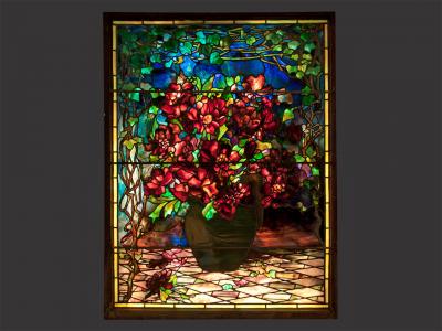 Louis Comfort Tiffany Still Life with Peonies Window