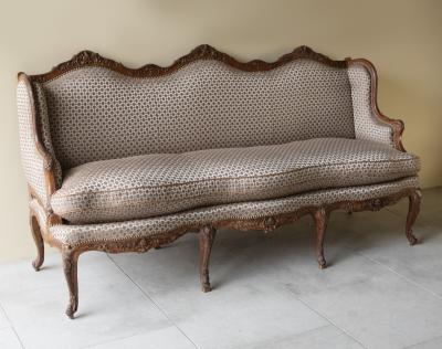 Louis Cresson LOUIS XV WALNUT WING BACK CANAP OR SOFA