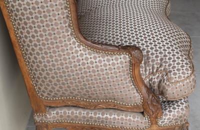 Louis Cresson LOUIS XV WALNUT WING BACK CANAP OR SOFA