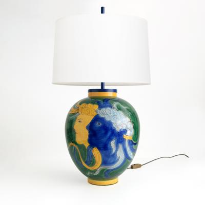 Louis Drimmer LOUIS DRIMMER CERAMIC TABLE LAMP FRANCE 1970 