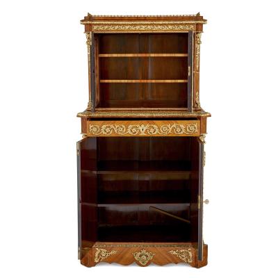 Louis Grade Napoleon III period gilt bronze and porcelain mounted cabinet by Louis Grade
