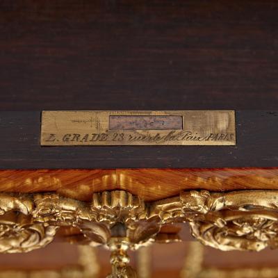 Louis Grade Napoleon III period gilt bronze and porcelain mounted cabinet by Louis Grade