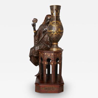 Louis Hottot Very large spelter Orientalist sculpture attributed to Hottot