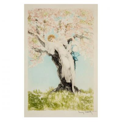 Louis Icart 1932 Louis Icart Etching Spring Blossoms 