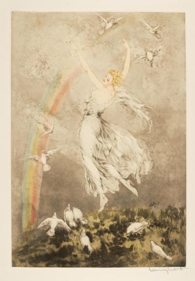 Louis Icart Arc en ciel Rainbow by Louis Icart 1888 1950 Signed