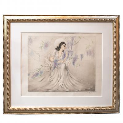 Louis Icart La Glycine Wisteria by Louis Icart 1888 1950 Signed