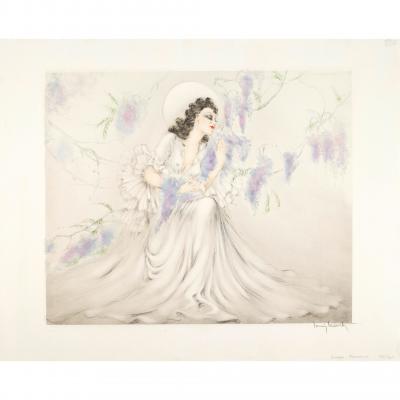 Louis Icart La Glycine Wisteria by Louis Icart 1888 1950 Signed