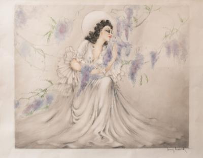 Louis Icart La Glycine Wisteria by Louis Icart 1888 1950 Signed