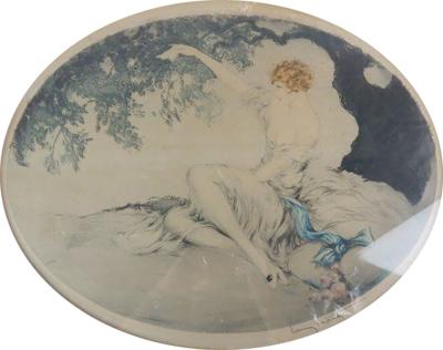 Louis Icart Louis Icart Unknown Title Lady under tree