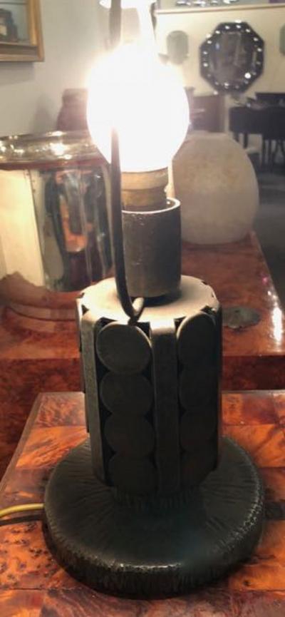 Louis Katona Art Deco Schneider Katona Iron Table Lamp