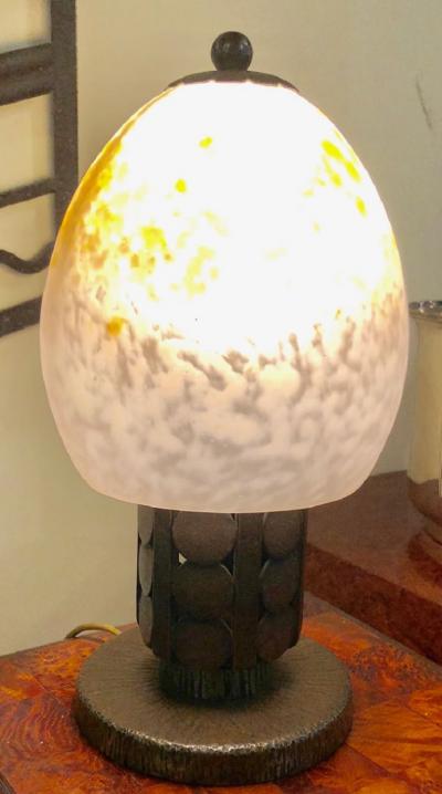 Louis Katona Art Deco Schneider Katona Iron Table Lamp