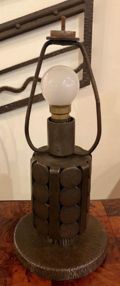 Louis Katona Art Deco Schneider Katona Iron Table Lamp