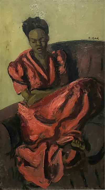 Louis Leon Ribak Louis Leon Ribak Oil ainting ruby in red Social Realist Style