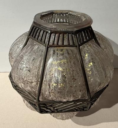 Louis Majorelle Daum Majorelle Art Deco Glass Iron Mounted Vase