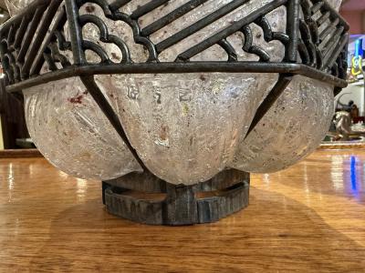 Louis Majorelle Daum Majorelle Art Deco Glass Iron Mounted Vase