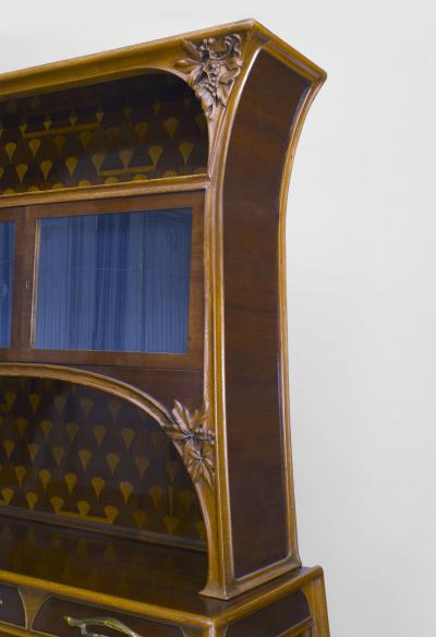 Louis Majorelle French Art Nouveau Mahogany Walnut Cupboard Cabinet
