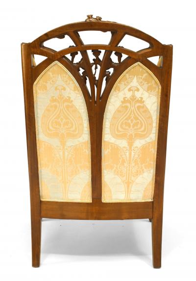 Louis Majorelle French Art Nouveau Walnut Berg re Arm Chair
