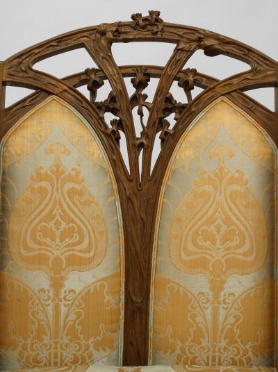 Louis Majorelle French Art Nouveau Walnut Bergere Armchair