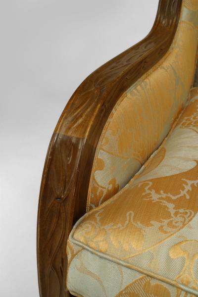 Louis Majorelle French Art Nouveau Walnut Bergere Armchair