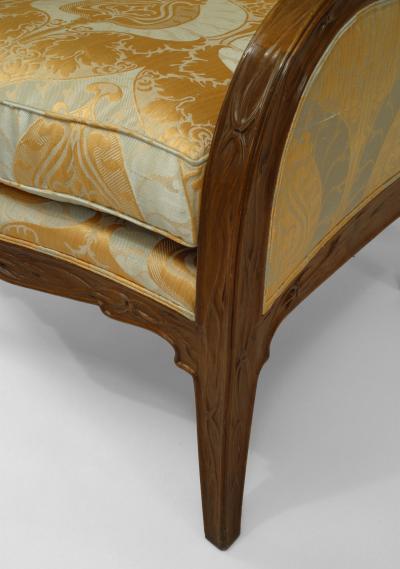 Louis Majorelle French Art Nouveau Walnut Bergere Armchair