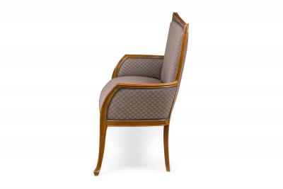 Louis Majorelle French Louis Majorelle Art Nouveau Mahogany and Blue Patterned Settee