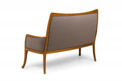 Louis Majorelle French Louis Majorelle Art Nouveau Mahogany and Blue Patterned Settee