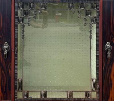 Louis Majorelle Louis Majorelle French Art Nouveau Signed Cabinet Inlays and Ironwork