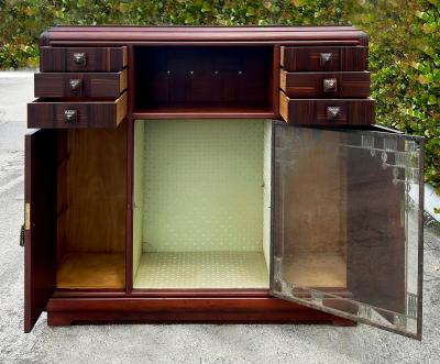 Louis Majorelle Louis Majorelle French Art Nouveau Signed Cabinet Inlays and Ironwork