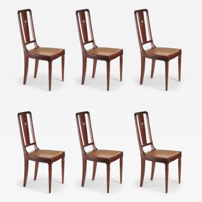 Louis Majorelle Louis Majorelle set of 6 dining chairs in mahogany