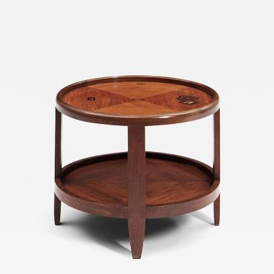 Louis Majorelle Mahogany Two Tier Circular Side Table by Louis Majorelle