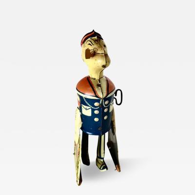 Louis Marx and Company Walking Popeye With Parrots Vintage Windup Toy by Marx Toy Co 