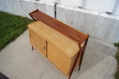 Louis Paolozzi Cerused Oak Mahogany Bar Cabinet by Louis Paolozzi for Ren Godfroid