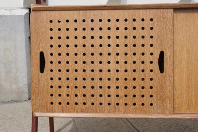 Louis Paolozzi Cerused Oak Mahogany Bar Cabinet by Louis Paolozzi for Ren Godfroid