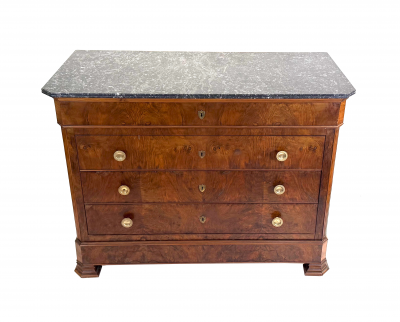 Louis Philippe Chest of Drawers with St Anne Black Marble Top circa 1850