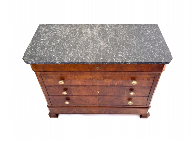 Louis Philippe Chest of Drawers with St Anne Black Marble Top circa 1850