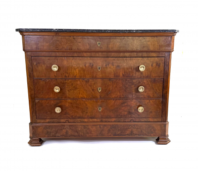 Louis Philippe Chest of Drawers with St Anne Black Marble Top circa 1850