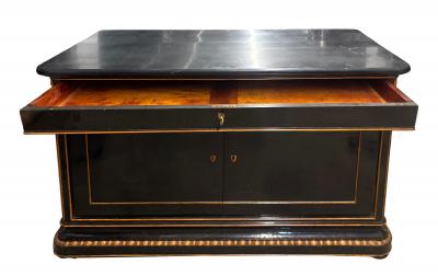 Louis Philippe Ebonized And Maple Commode