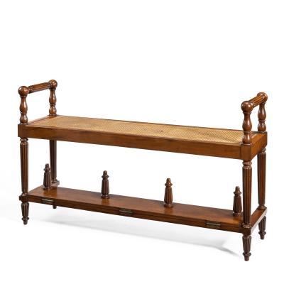 Louis Philippe Mahogany Hall Bench With A Folding Foot Rest