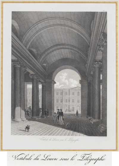 Louis Pierre Baltard Set Four Engravings of the Entrances to the Louvre by Louis Pierre Baltard