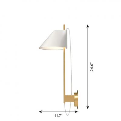 Louis Poulsen GamFratesi Yuh Wall Light for Louis Poulsen in Black or White with Brass