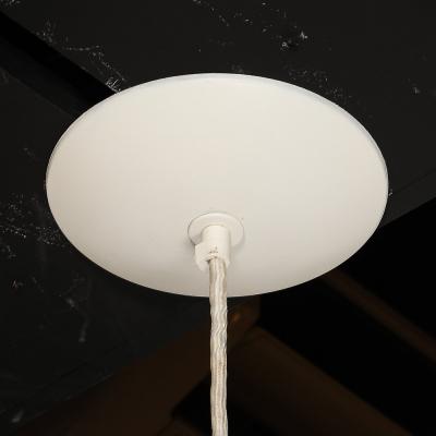 Louis Poulsen Mid Century White Orange Enamel PH 4 3 Pendant Chandelier by Louis Poulsen