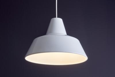 Louis Poulsen Pair of White Arbejdspendel for Louis Poulsen