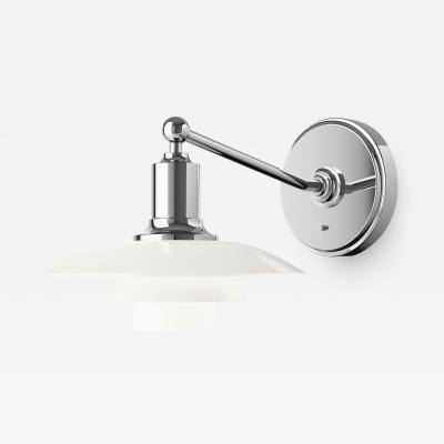 Louis Poulsen Poul Henningsen PH 2 1 Opaline Glass and Chrome Wall Lamp for Louis Poulsen