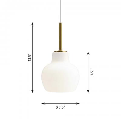 Louis Poulsen Vilhelm Lauritzen 3 Shade Brass Glass Ring Chandelier for Louis Poulsen