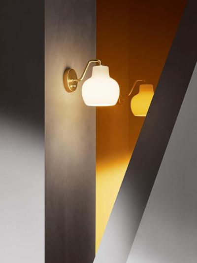 Louis Poulsen Vilhelm Lauritzen VL 1 Brass and Glass Wall Lamp for Louis Poulsen