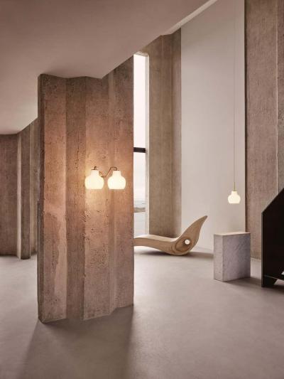Louis Poulsen Vilhelm Lauritzen VL 1 Brass and Glass Wall Lamp for Louis Poulsen