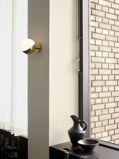 Louis Poulsen Vilhelm Lauritzen VL Studio Brass and Glass Wall Lamp for Louis Poulsen