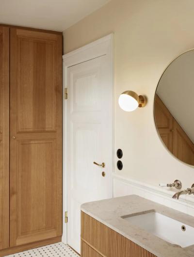 Louis Poulsen Vilhelm Lauritzen VL Studio Brass and Glass Wall Lamp for Louis Poulsen