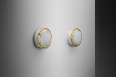 Louis Poulsen Waggon Aluminium and Brass Wall Lamps for Louis Poulsen Denmark circa 1970s